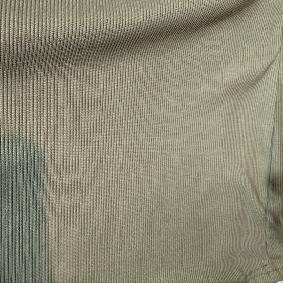 SHEIN Curve Long Sleeve Olive Green Ribbed Cutout Top Size 0XL - Picture 6 of 11